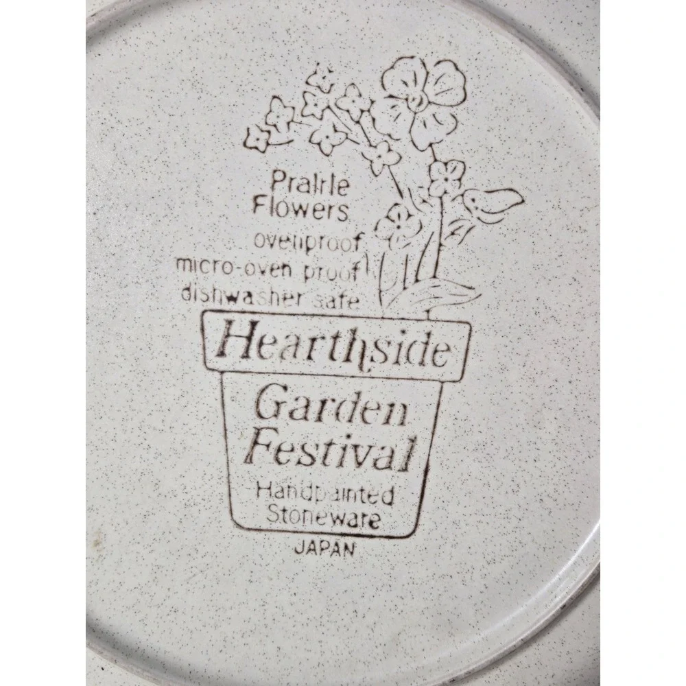 2 Hearthside Dinner Plates Garden Festival Prairie Flowers Stoneware 10.5+